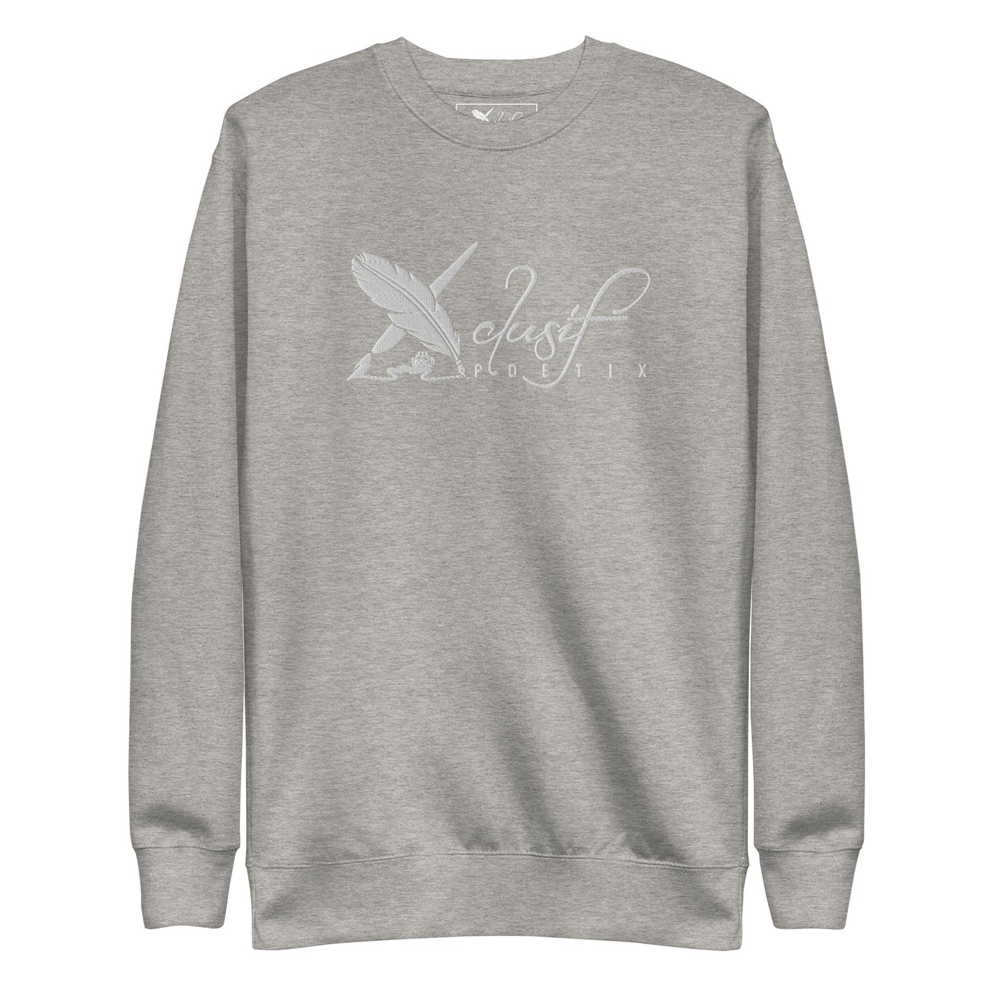 XCLUSIF POETIX WHITE LOGO Embroidery Unisex Premium Sweatshirt