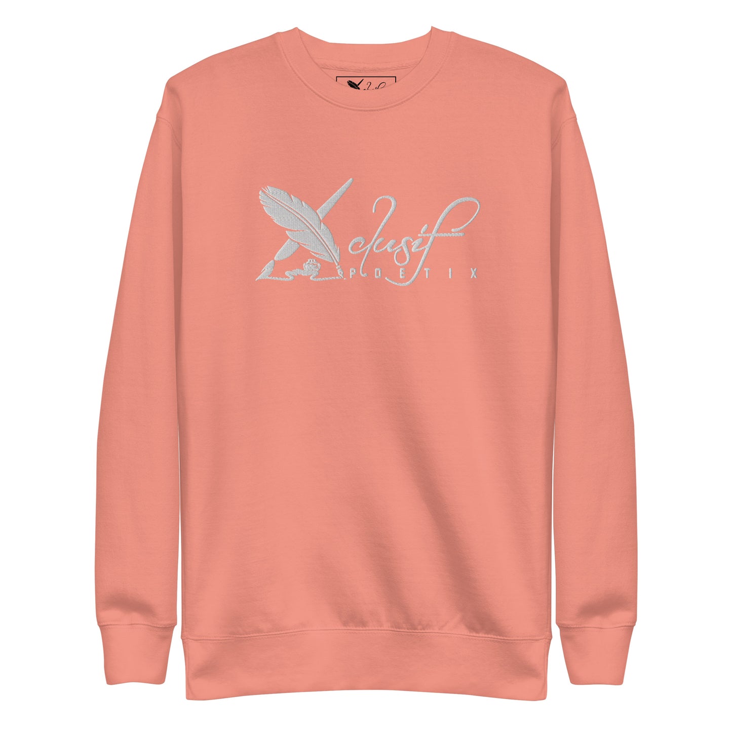 XCLUSIF POETIX WHITE LOGO Embroidery Unisex Premium Sweatshirt