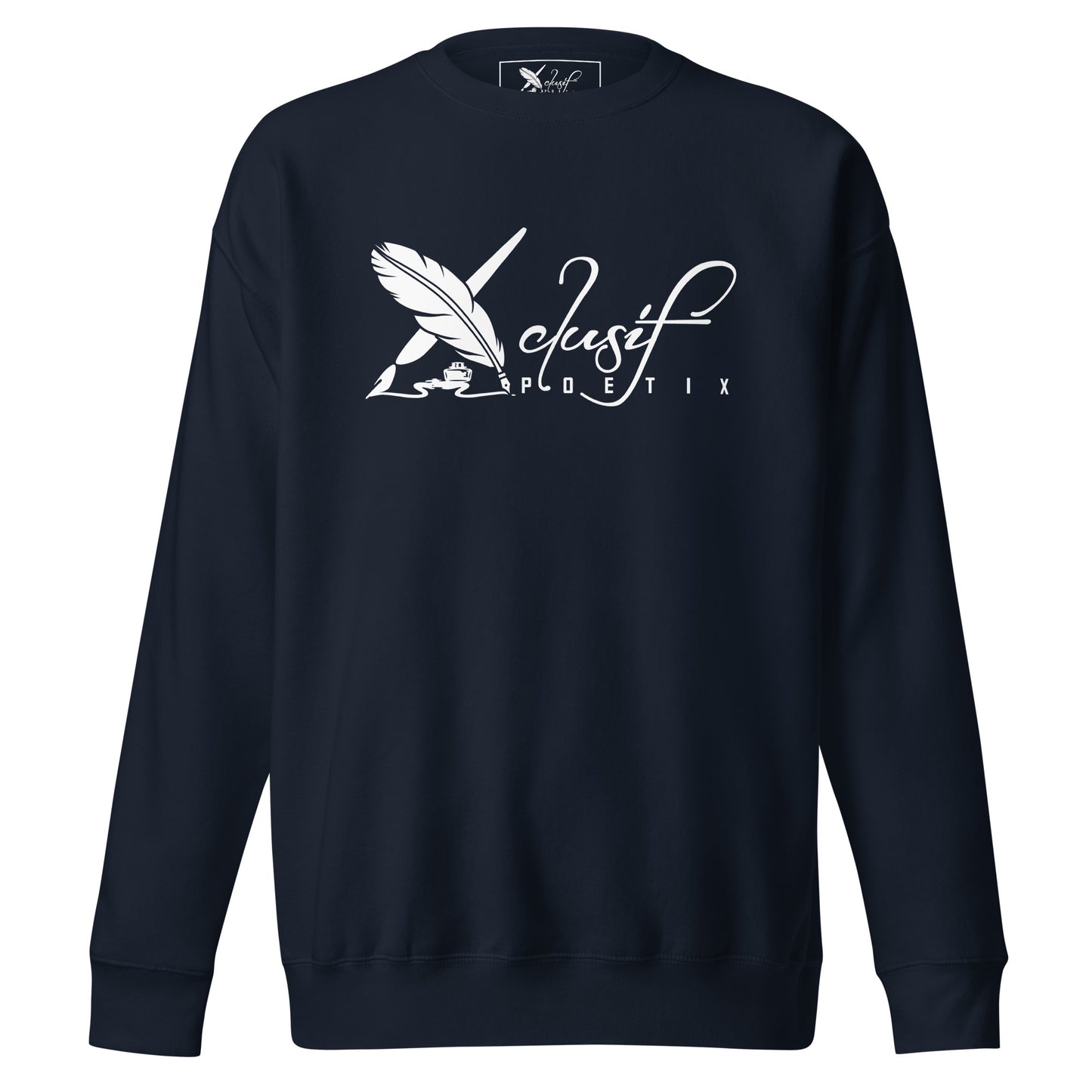 XCLUSIF POETIX WHITE LOGO Unisex Premium Sweatshirt