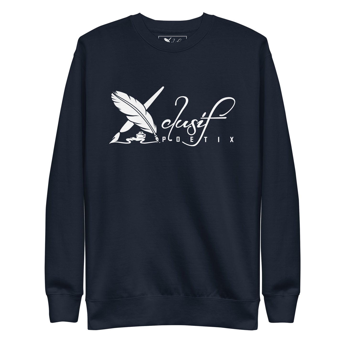 XCLUSIF POETIX WHITE LOGO Unisex Premium Sweatshirt