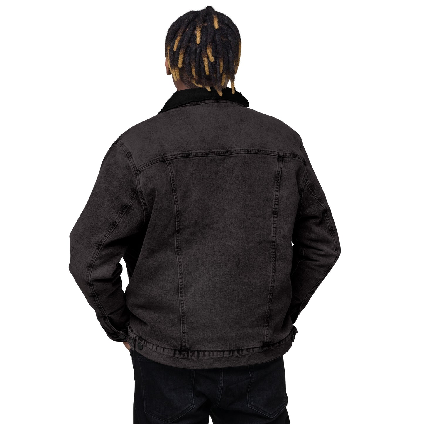 XCLUSIF POETIX GOLD LOGO Unisex denim sherpa jacket