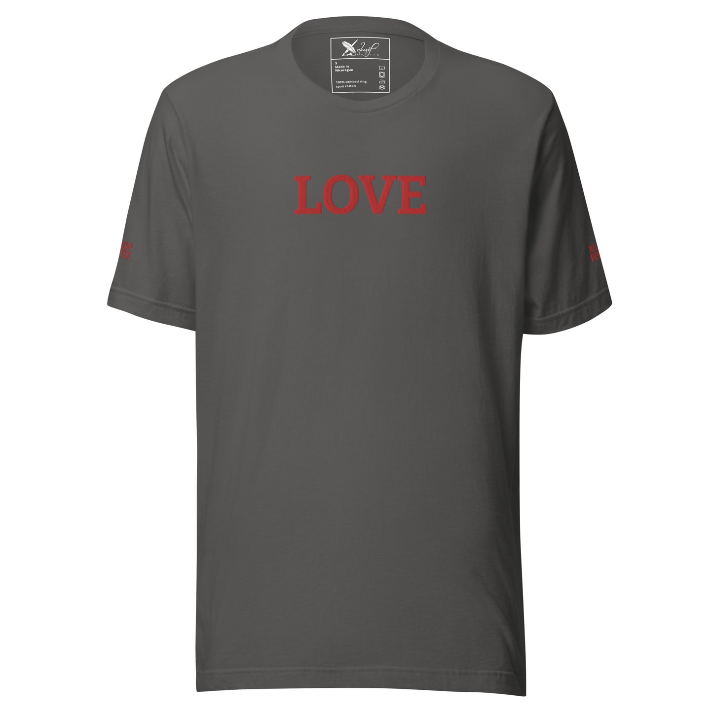 LOVE BY XCLUSIF POETIX Embroidery Unisex t-shirt