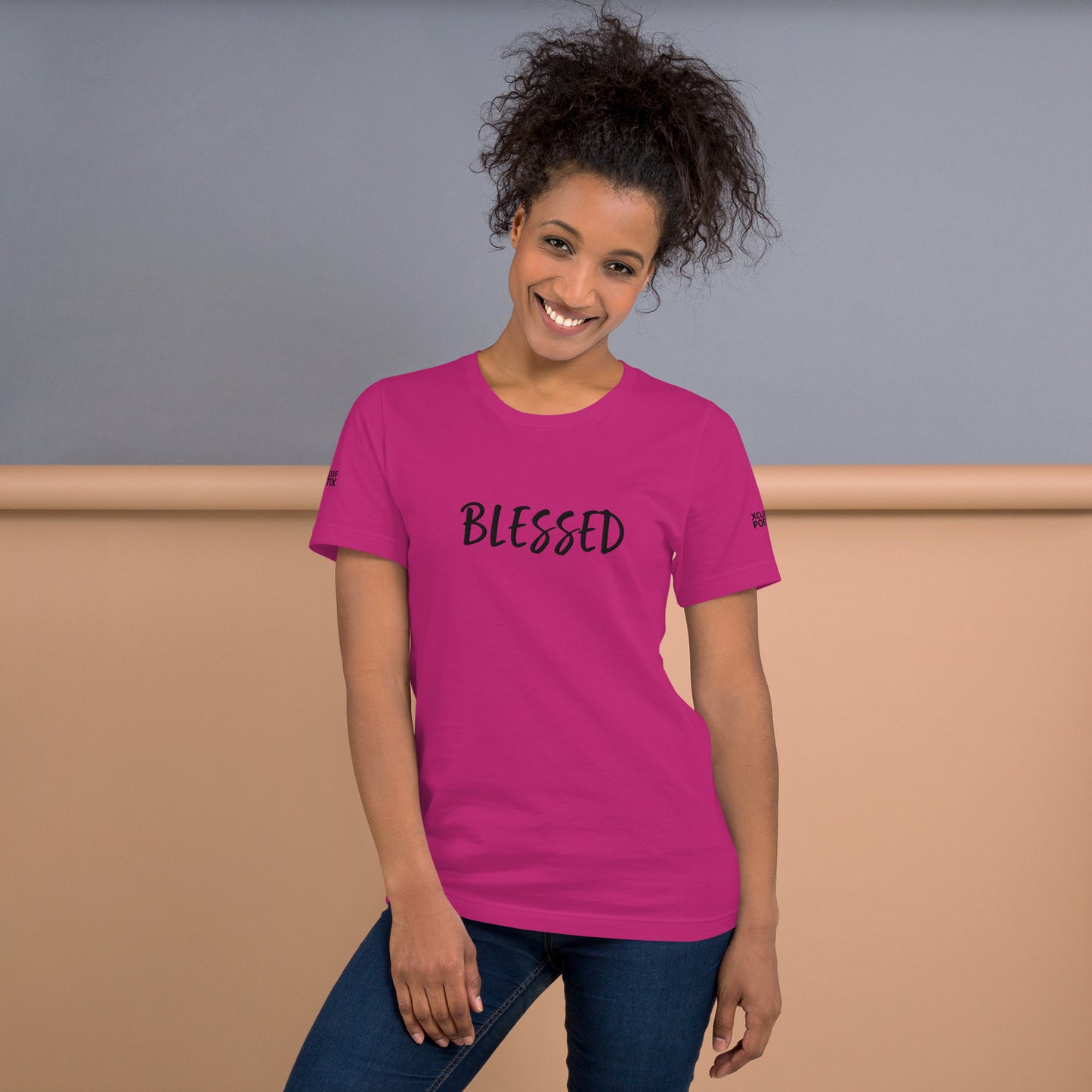 BLESSED BY XCLUSIF POETIX EMBROIDERY Unisex t-shirt