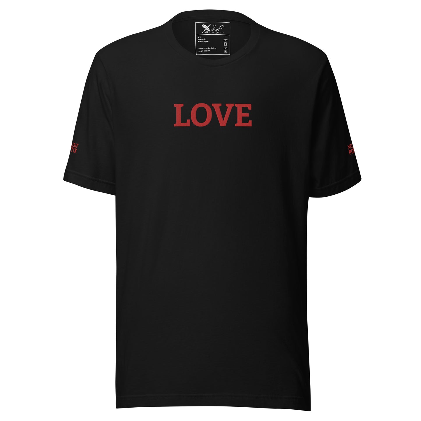 LOVE BY XCLUSIF POETIX EMBROIDERY Unisex t-shirt