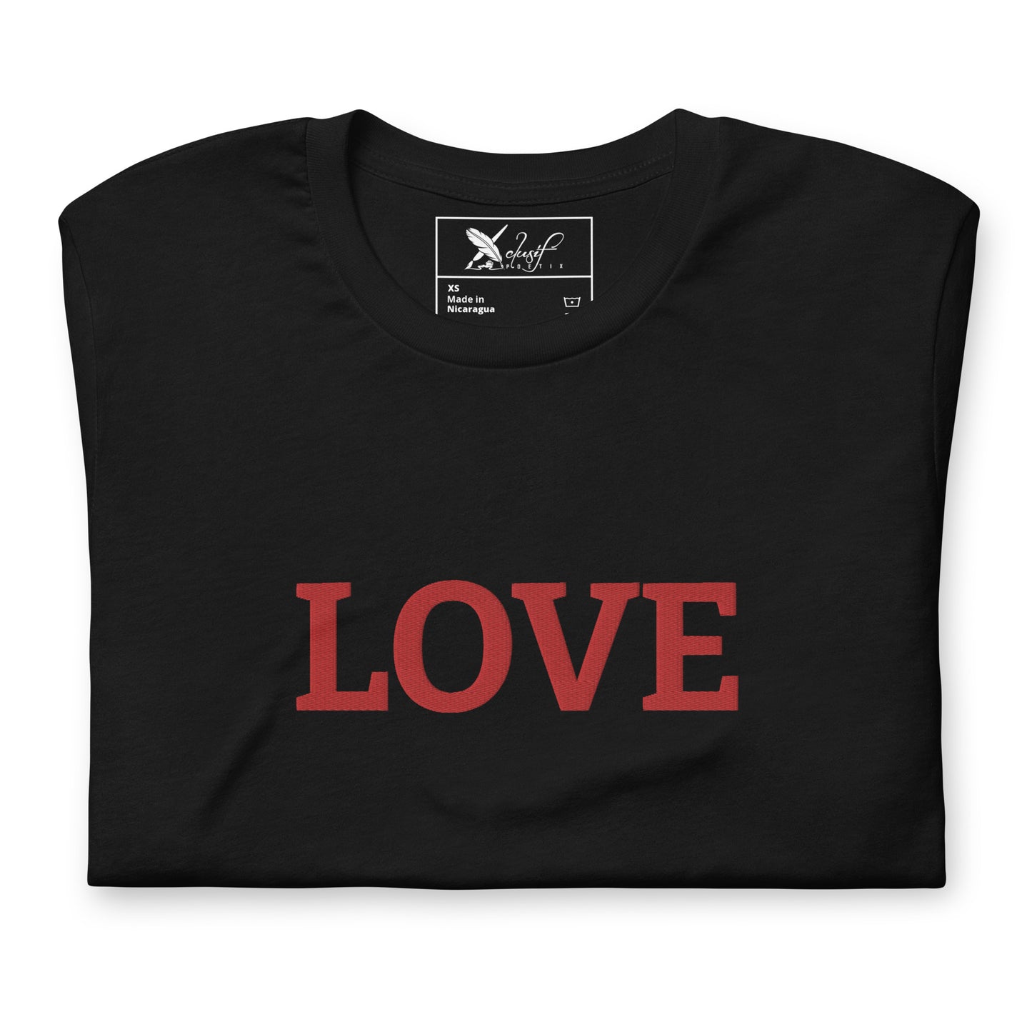 LOVE BY XCLUSIF POETIX EMBROIDERY Unisex t-shirt