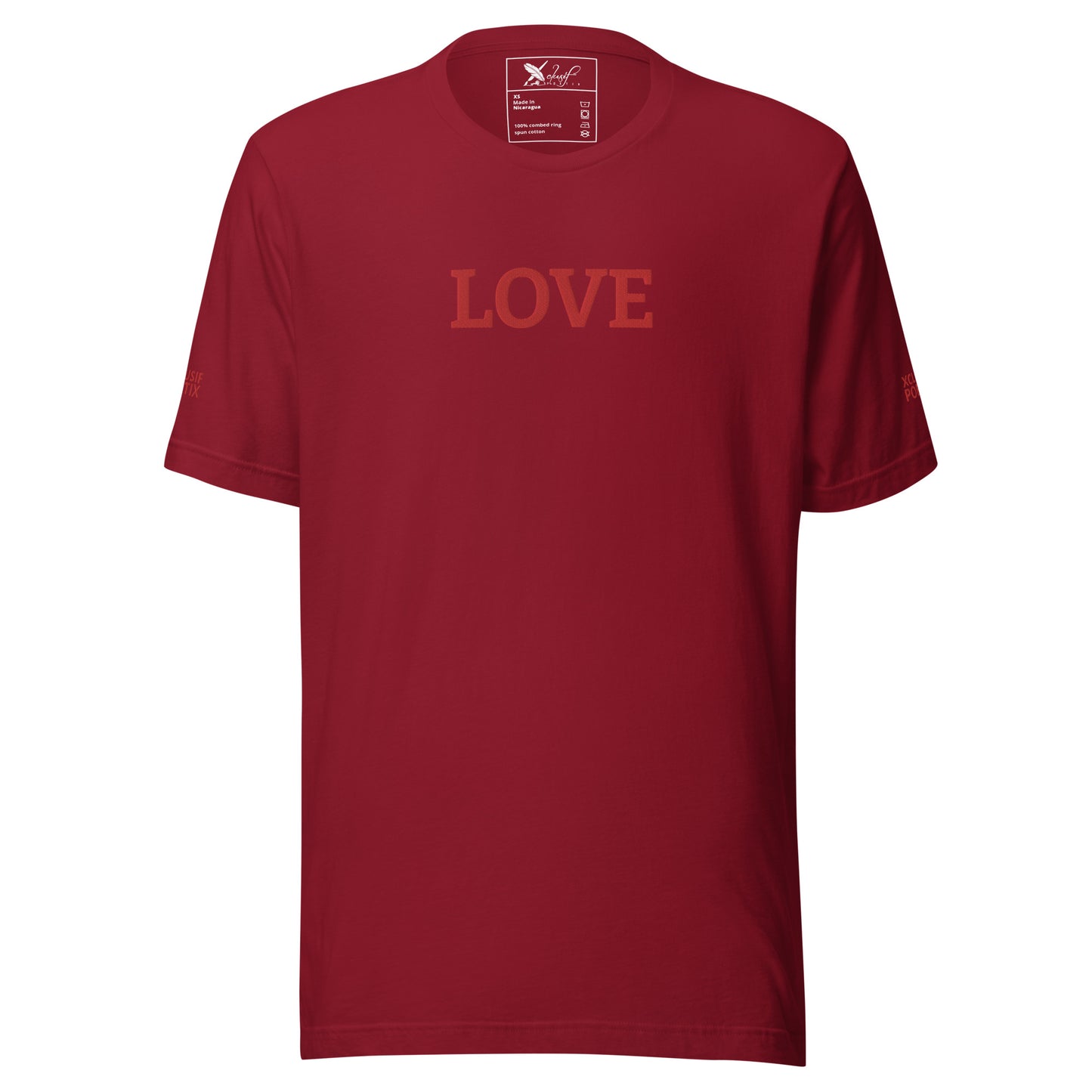 LOVE BY XCLUSIF POETIX Embroidery Unisex t-shirt