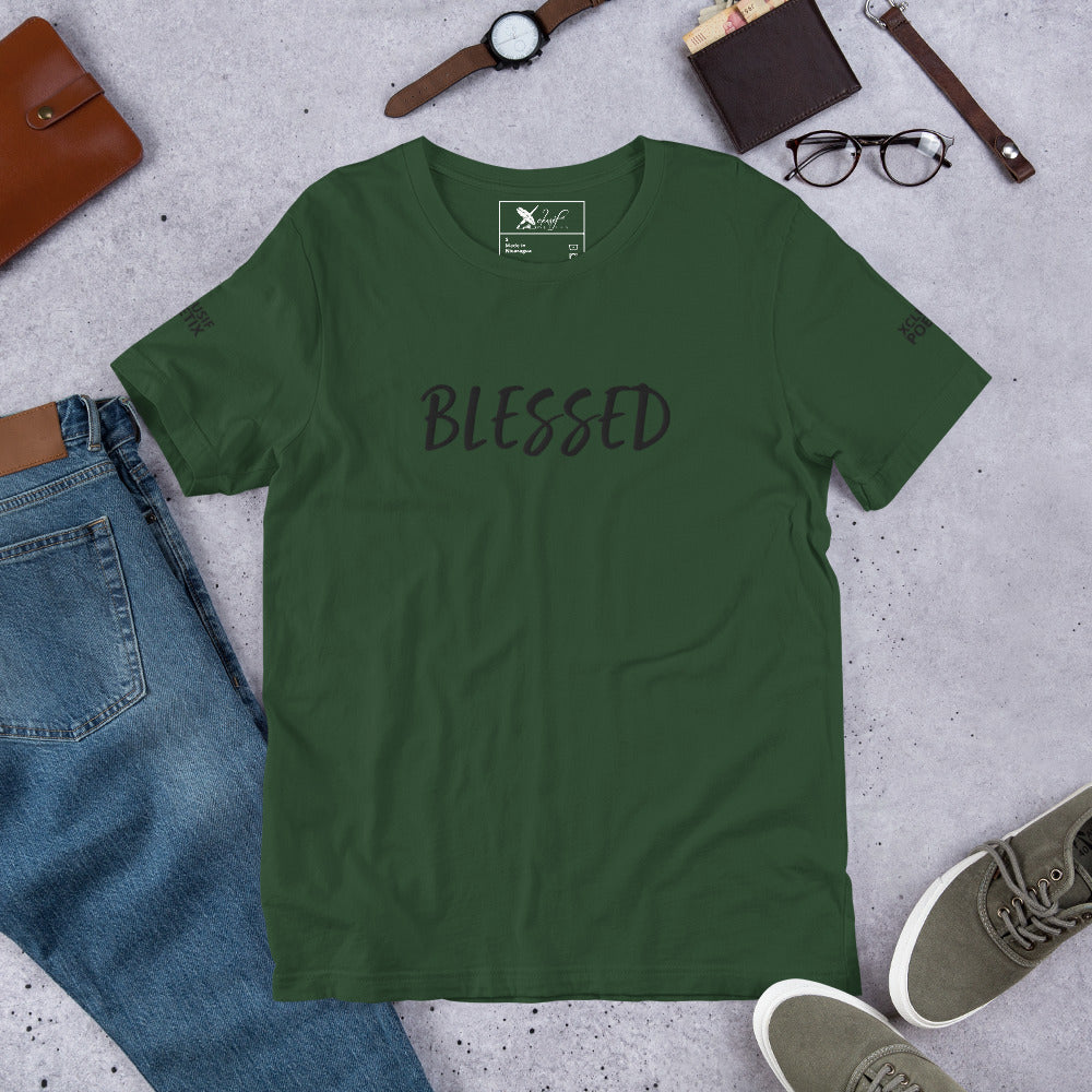 BLESSED BY XCLUSIF POETIX EMBROIDERY Unisex t-shirt