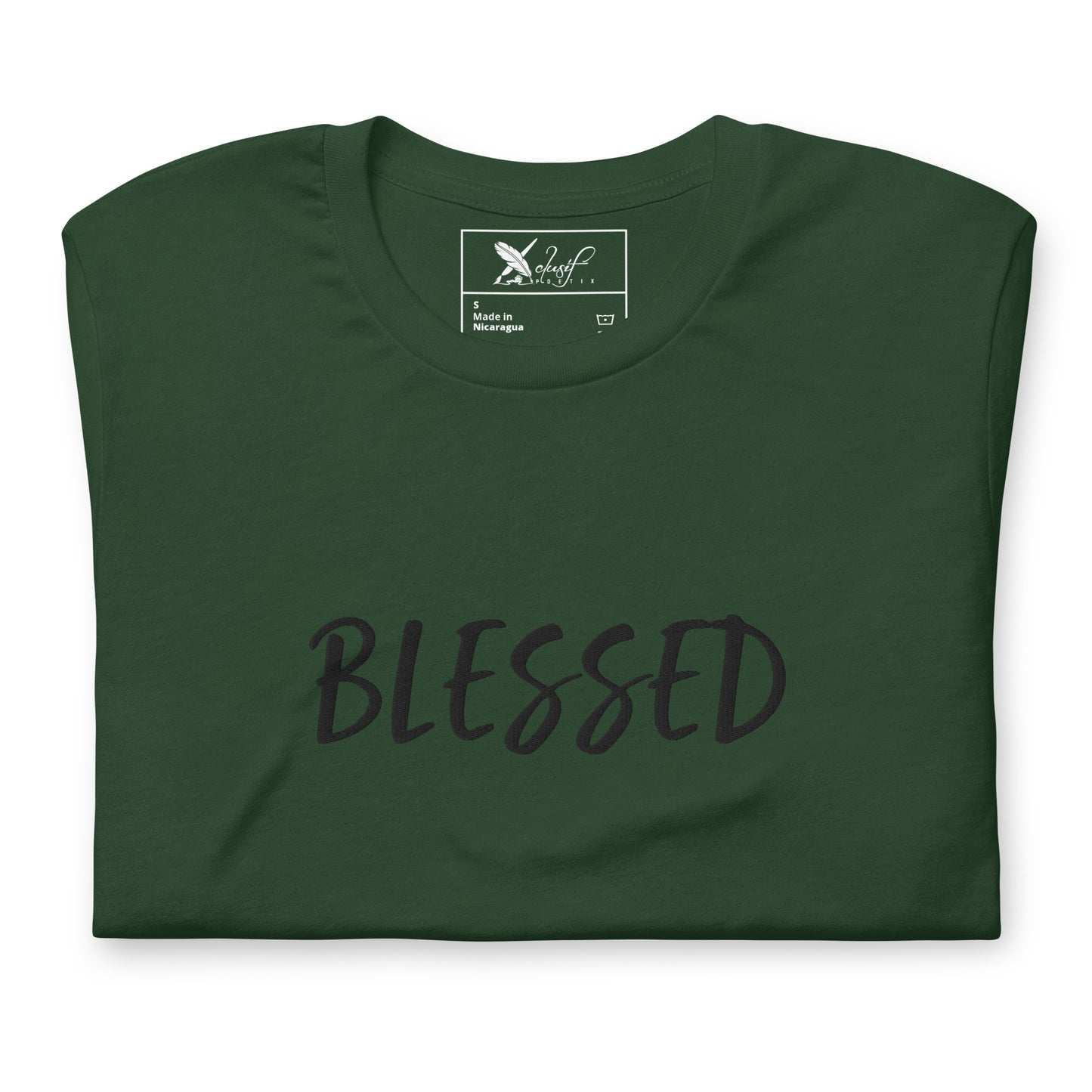 BLESSED BY XCLUSIF POETIX EMBROIDERY Unisex t-shirt