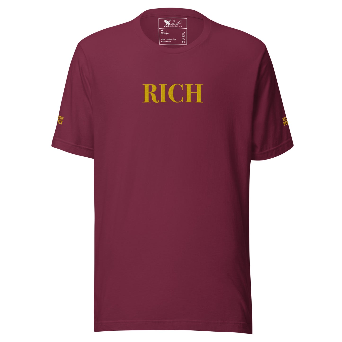 RICH BY XCLUSIF POETIX Embroidery Unisex t-shirt