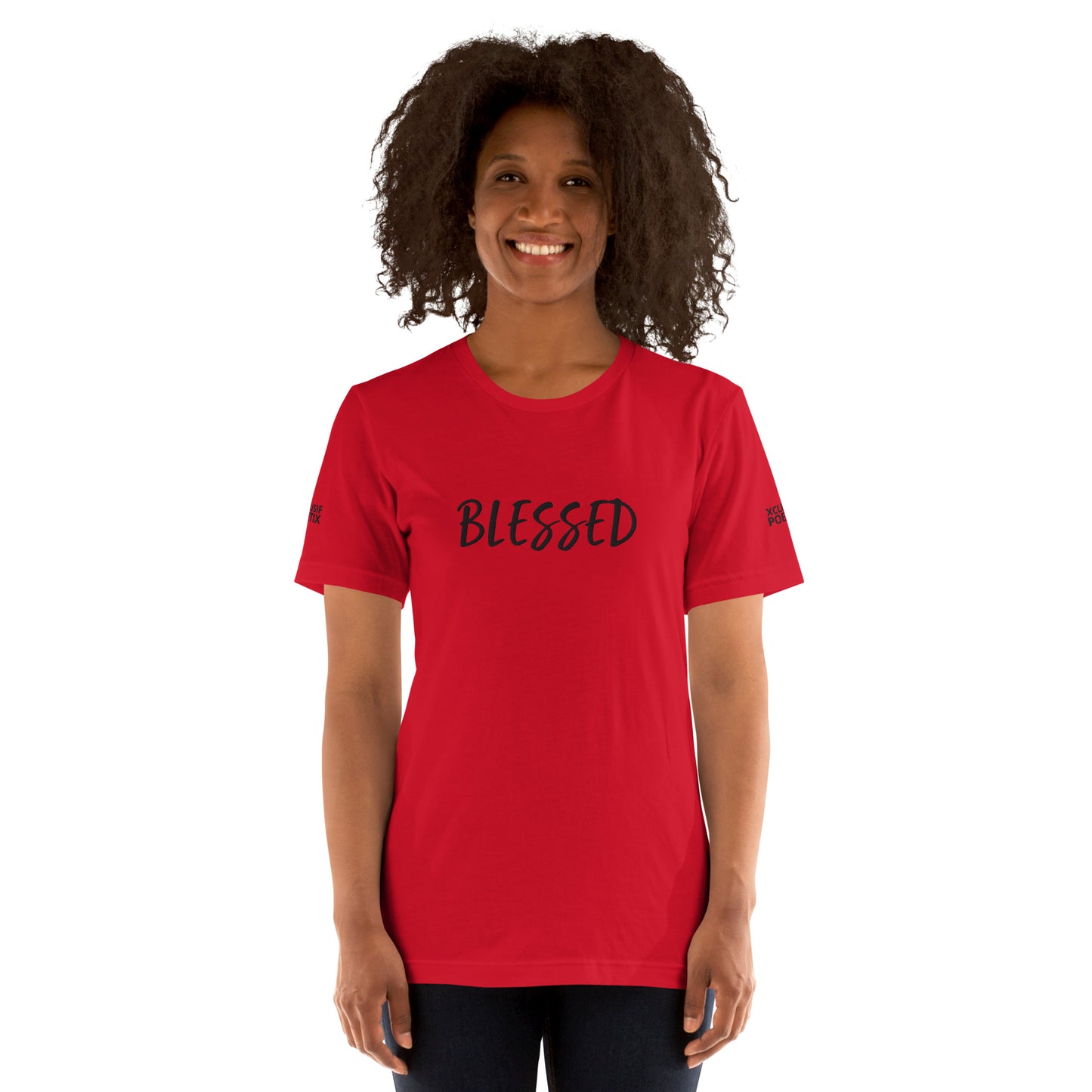 BLESSED BY XCLUSIF POETIX EMBROIDERY Unisex t-shirt