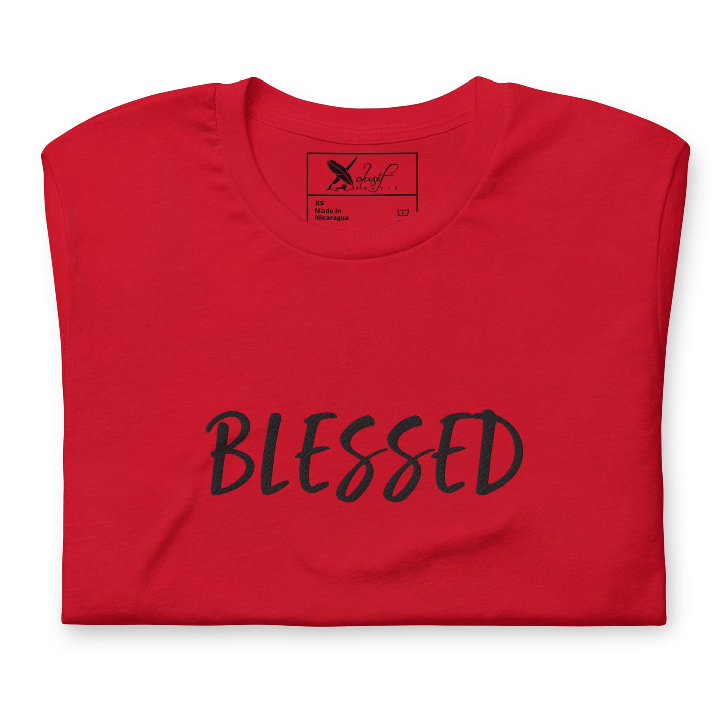 BLESSED BY XCLUSIF POETIX EMBROIDERY Unisex t-shirt