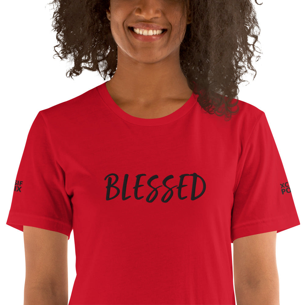 BLESSED BY XCLUSIF POETIX EMBROIDERY Unisex t-shirt