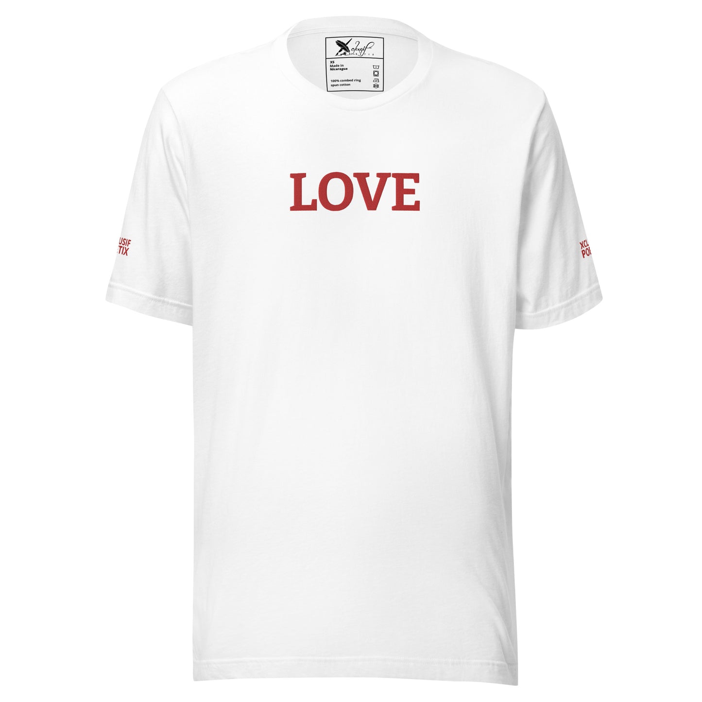 LOVE BY XCLUSIF POETIX EMBROIDERY Unisex t-shirt