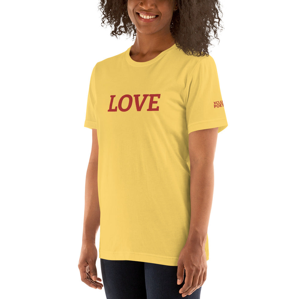 LOVE BY XCLUSIF POETIX EMBROIDERY Unisex t-shirt