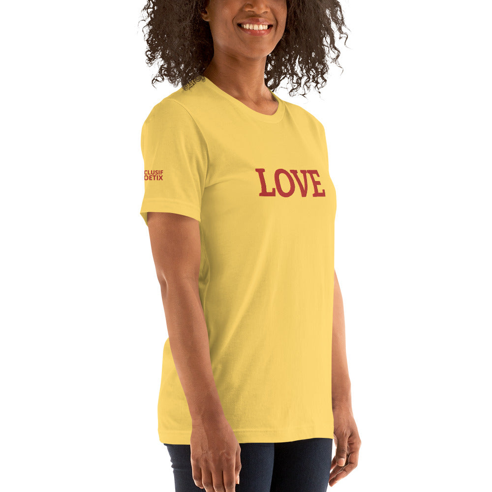 LOVE BY XCLUSIF POETIX EMBROIDERY Unisex t-shirt