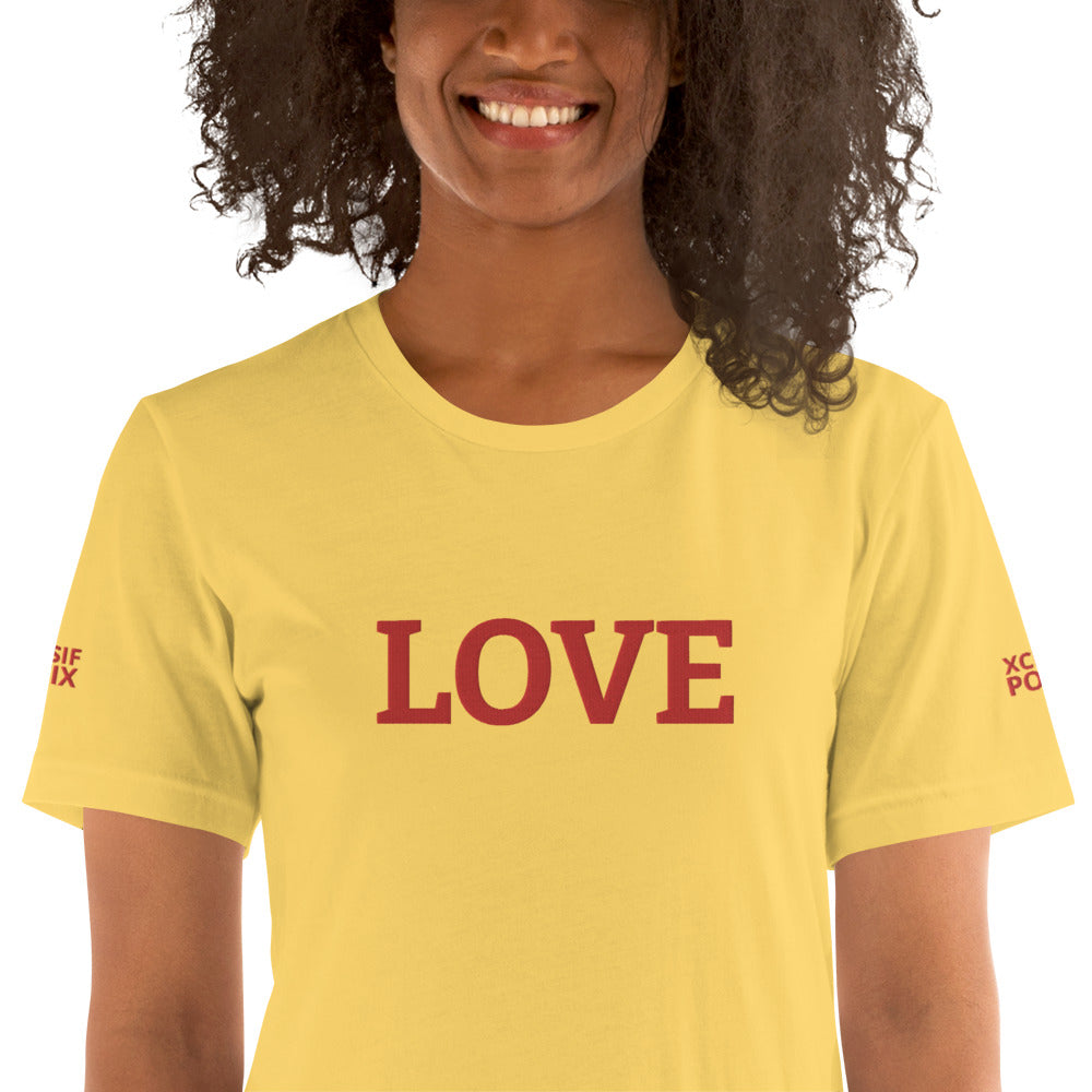 LOVE BY XCLUSIF POETIX EMBROIDERY Unisex t-shirt