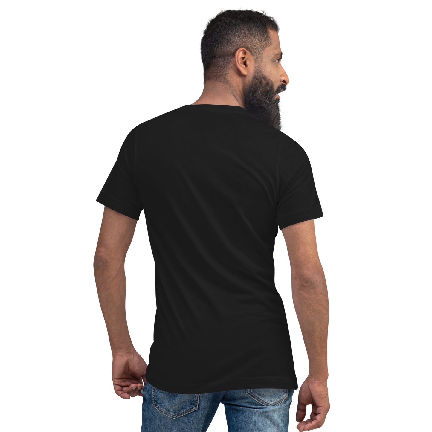 XCLUSIF POETIX WHITE LOGO Unisex Short Sleeve V-Neck T-Shirt