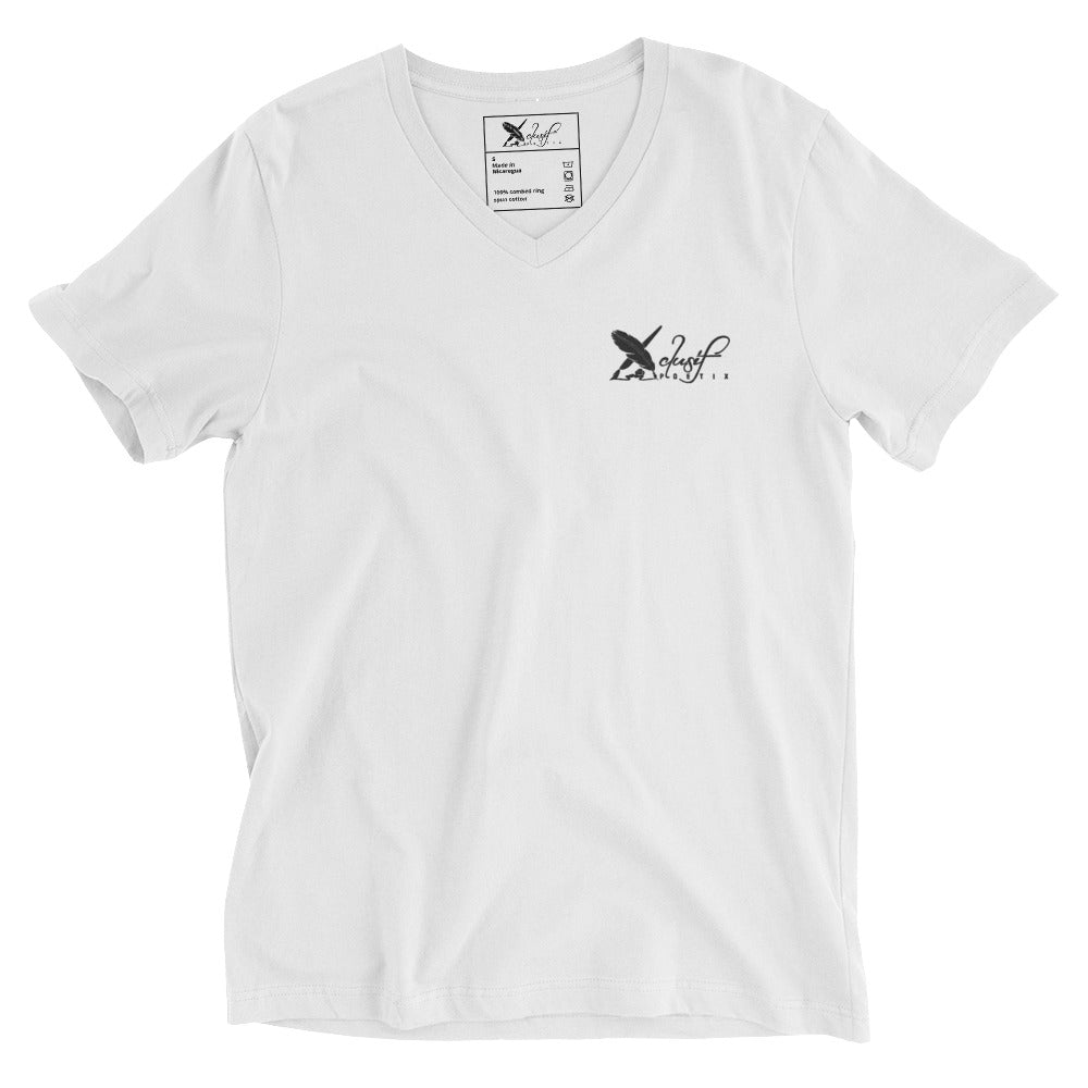 XCLUSIF POETIX BLACK LOGO Unisex Short Sleeve V-Neck T-Shirt