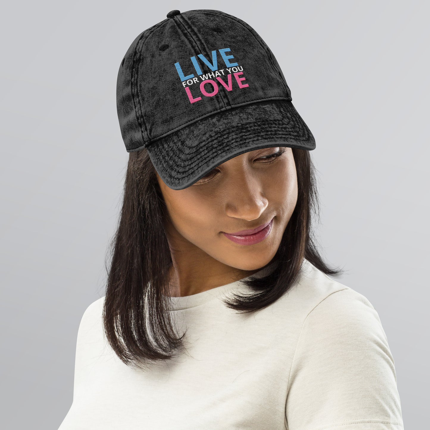 "LIVE FOR WHAT YOU LOVE" BY XCLUSIF POETIX Vintage Cotton Twill Cap