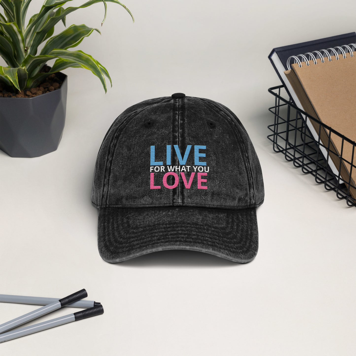 "LIVE FOR WHAT YOU LOVE" BY XCLUSIF POETIX Vintage Cotton Twill Cap