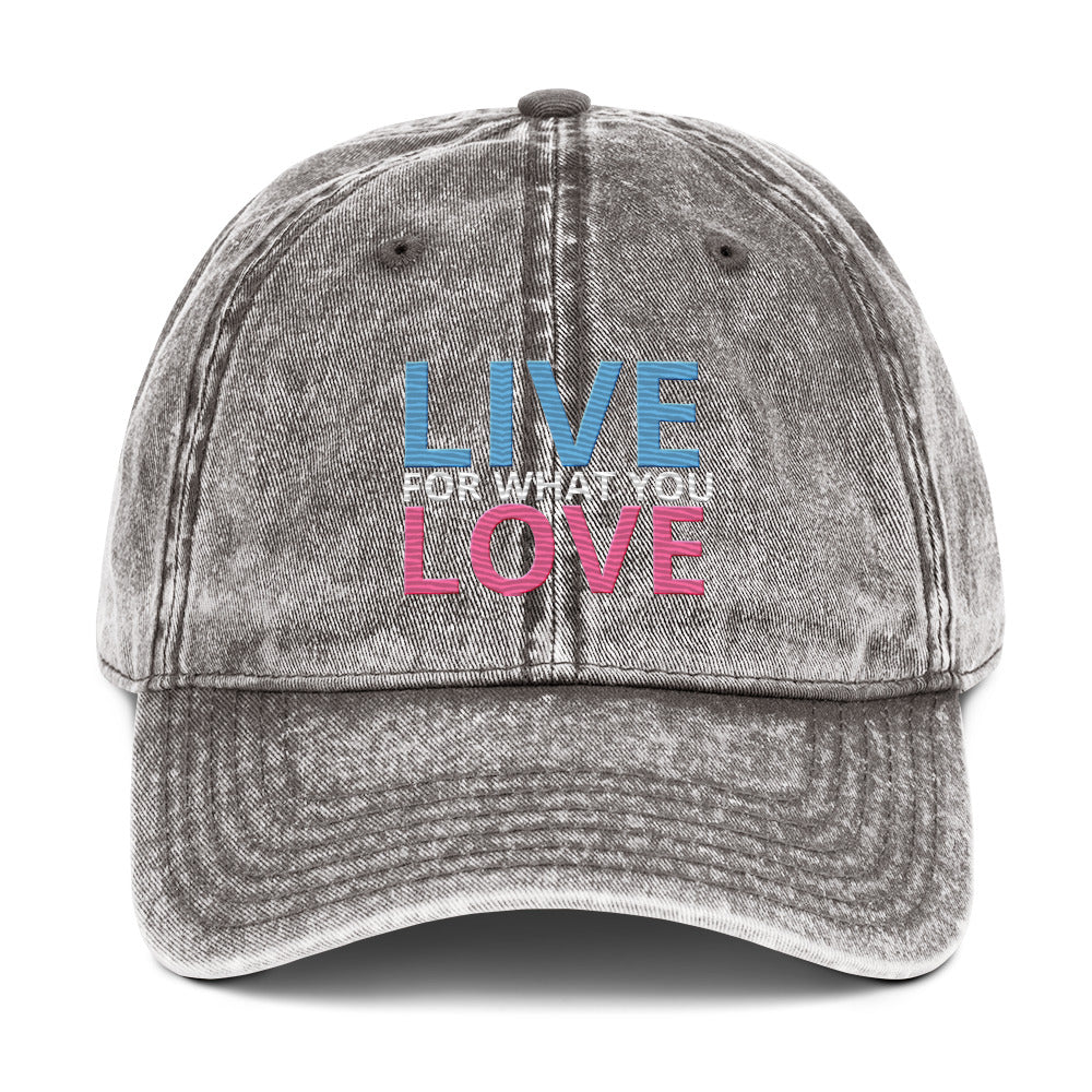 "LIVE FOR WHAT YOU LOVE" BY XCLUSIF POETIX Vintage Cotton Twill Cap