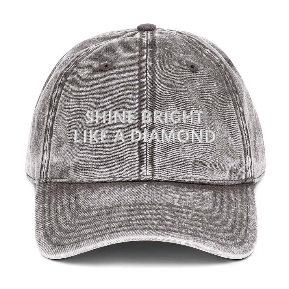 "SHINE BRIGHT LIKE A DIAMOND" BY XCLUSIF POETIX Vintage Cotton Twill Cap