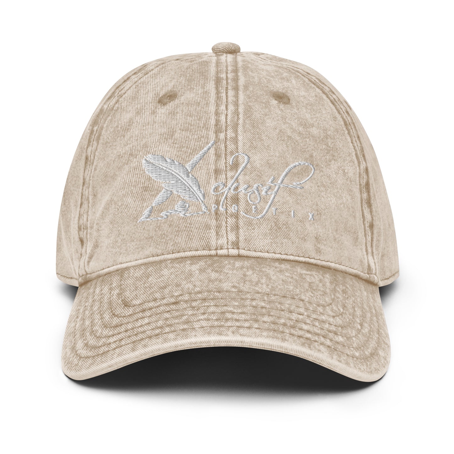 XCLUSIF POETIX WHITE LOGO Vintage Cotton Twill Cap