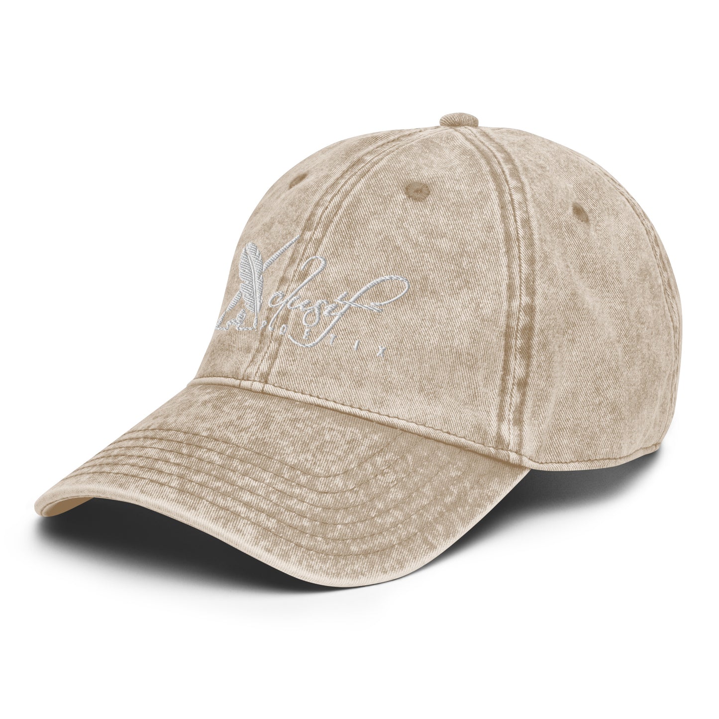 XCLUSIF POETIX WHITE LOGO Vintage Cotton Twill Cap