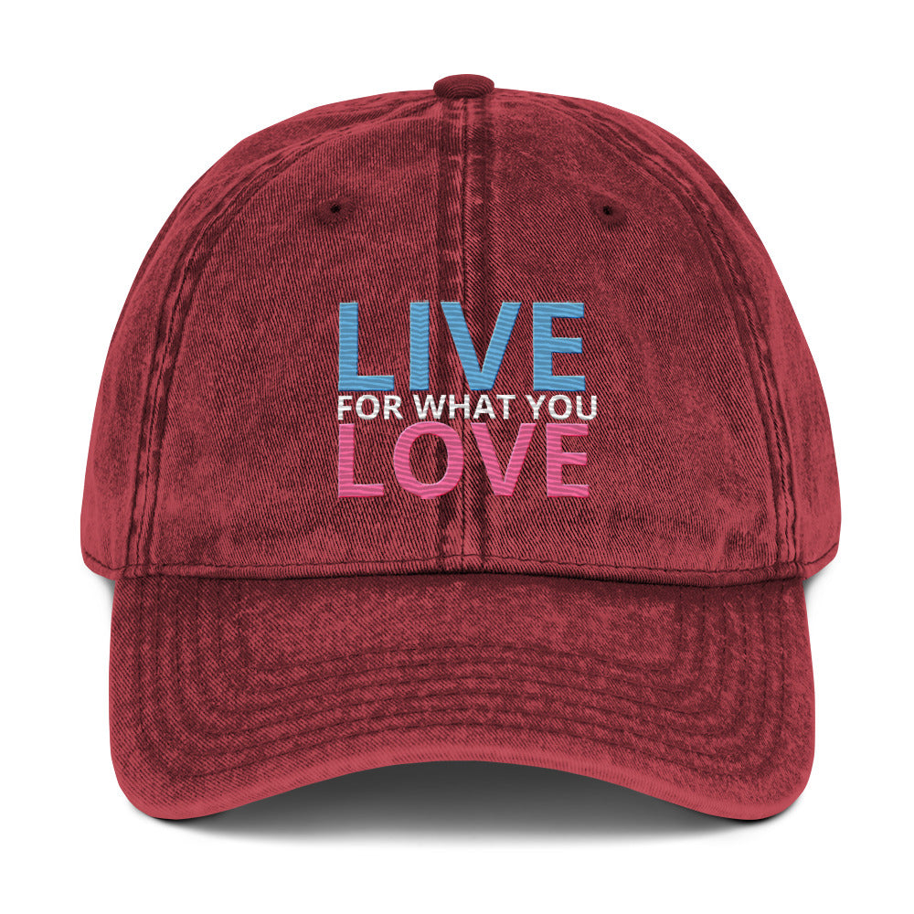 "LIVE FOR WHAT YOU LOVE" BY XCLUSIF POETIX Vintage Cotton Twill Cap