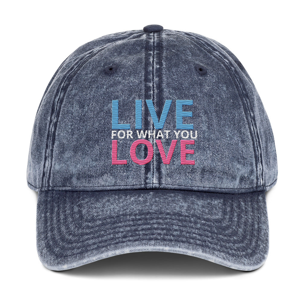 "LIVE FOR WHAT YOU LOVE" BY XCLUSIF POETIX Vintage Cotton Twill Cap