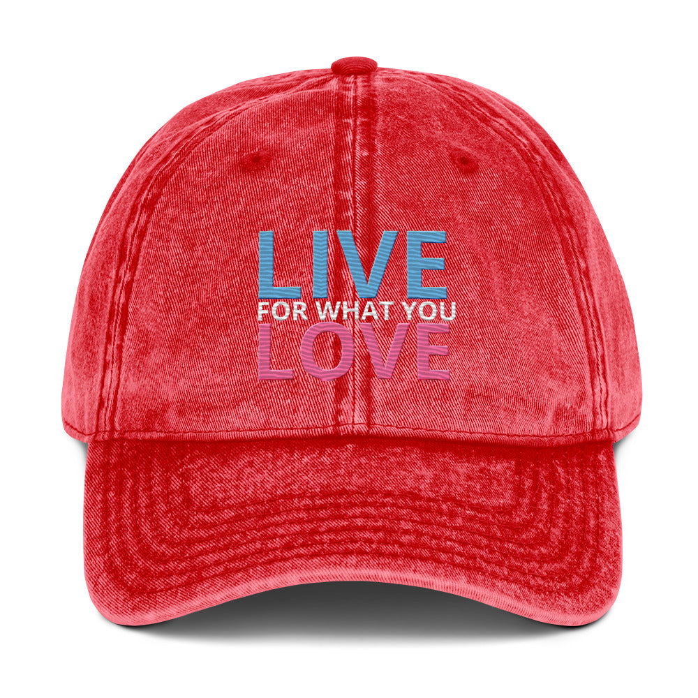 "LIVE FOR WHAT YOU LOVE" BY XCLUSIF POETIX Vintage Cotton Twill Cap