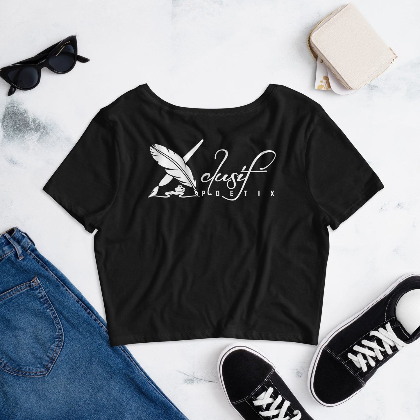 "LIVE FOR WHAT YOU LOVE" BY XCLUSIF POETIX Women’s Crop Tee