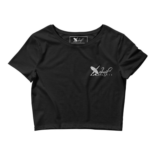 XCLUSIF POETIX WHITE LOGO Women’s Crop Tee