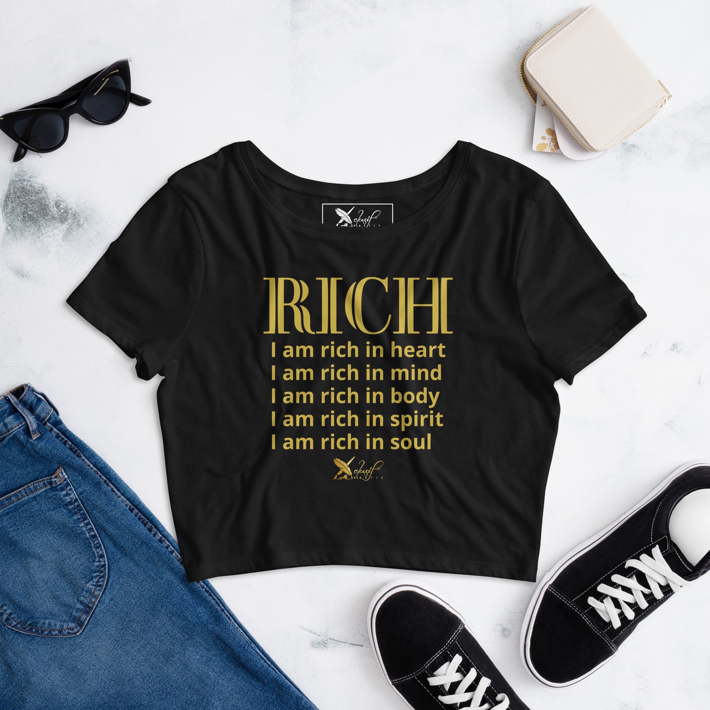 RICH BY XCLUSIF POETIX Women’s Crop Tee