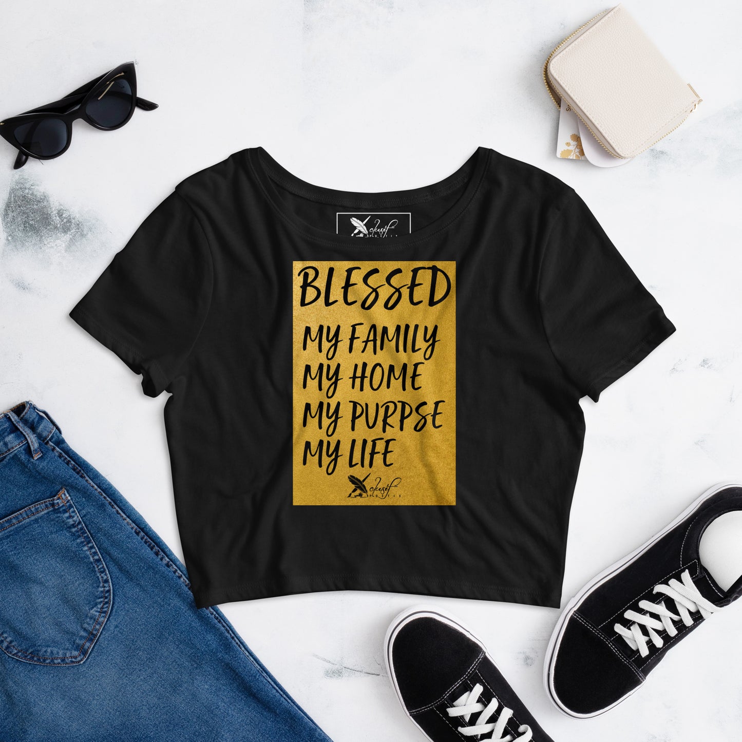 BLESSED BY XCLUSIF POETIX Women’s Crop Tee