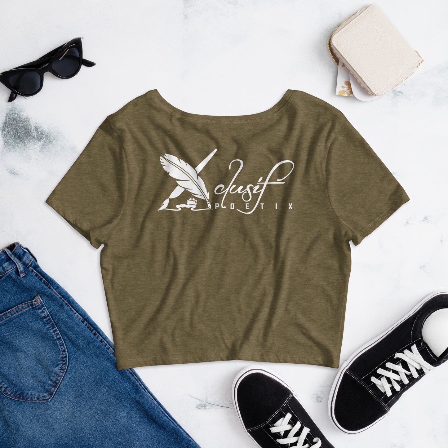 "LIVE FOR WHAT YOU LOVE" BY XCLUSIF POETIX Women’s Crop Tee