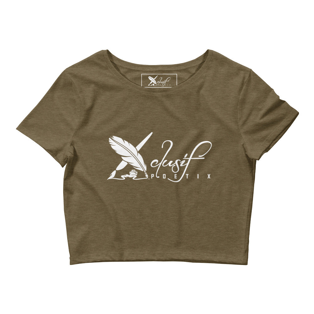 XCLUSIF POETIX WHITE LOGO Women’s Crop Tee