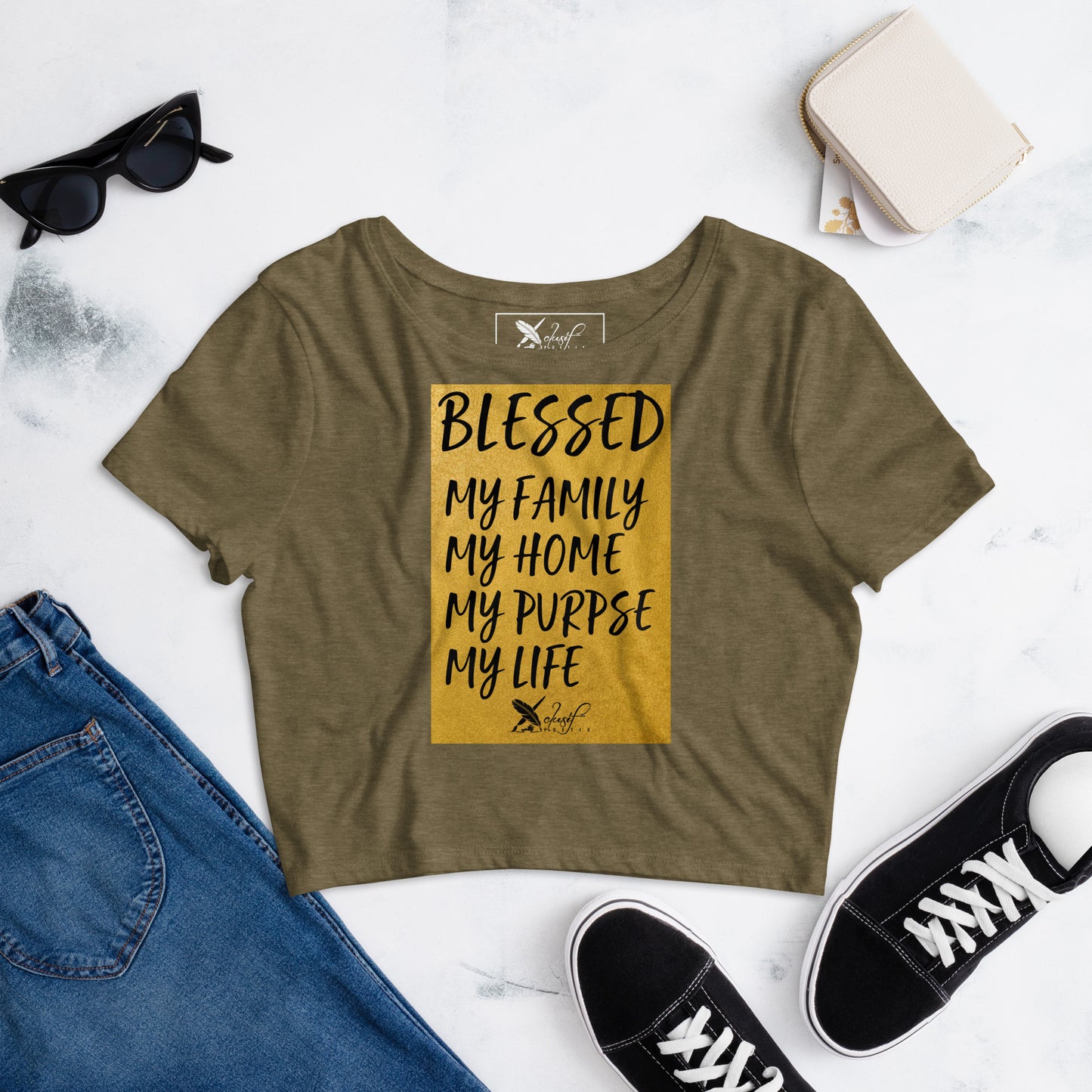 BLESSED BY XCLUSIF POETIX Women’s Crop Tee