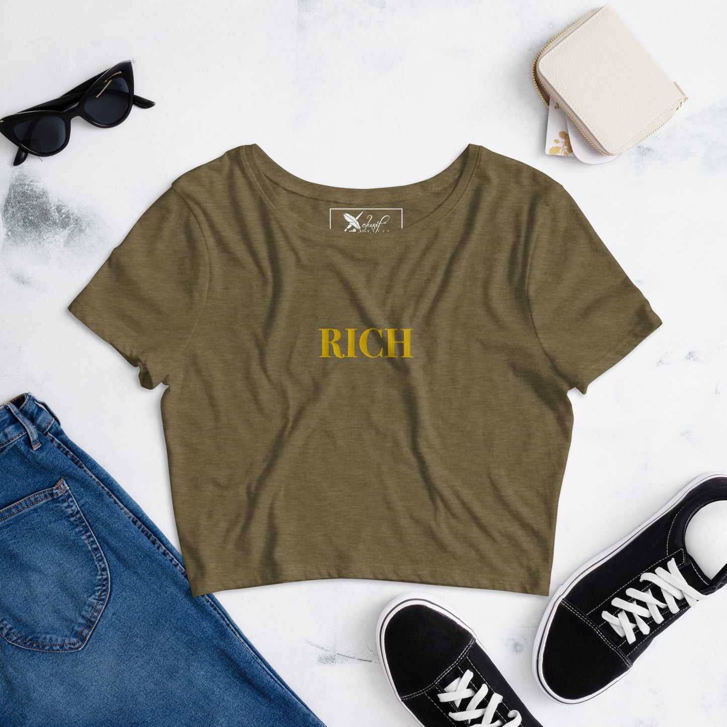 RICH BY XCLUSIF POETIX Embroidery Women’s Crop Tee