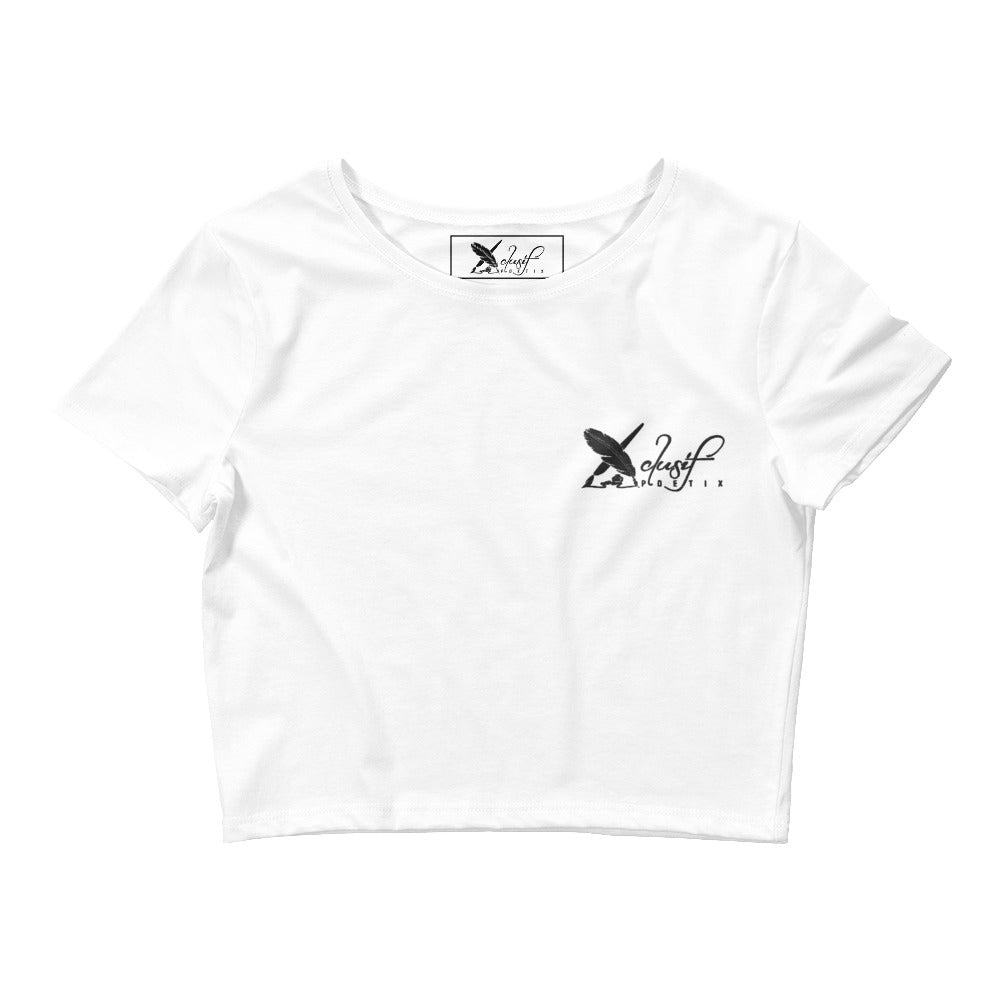 XCLUSIF POETIX BLACK LOGO Embroidery Women’s Crop Tee