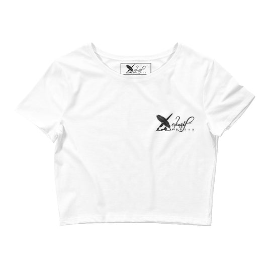 XCLUSIF POETIX BLACK LOGO Embroidery Women’s Crop Tee