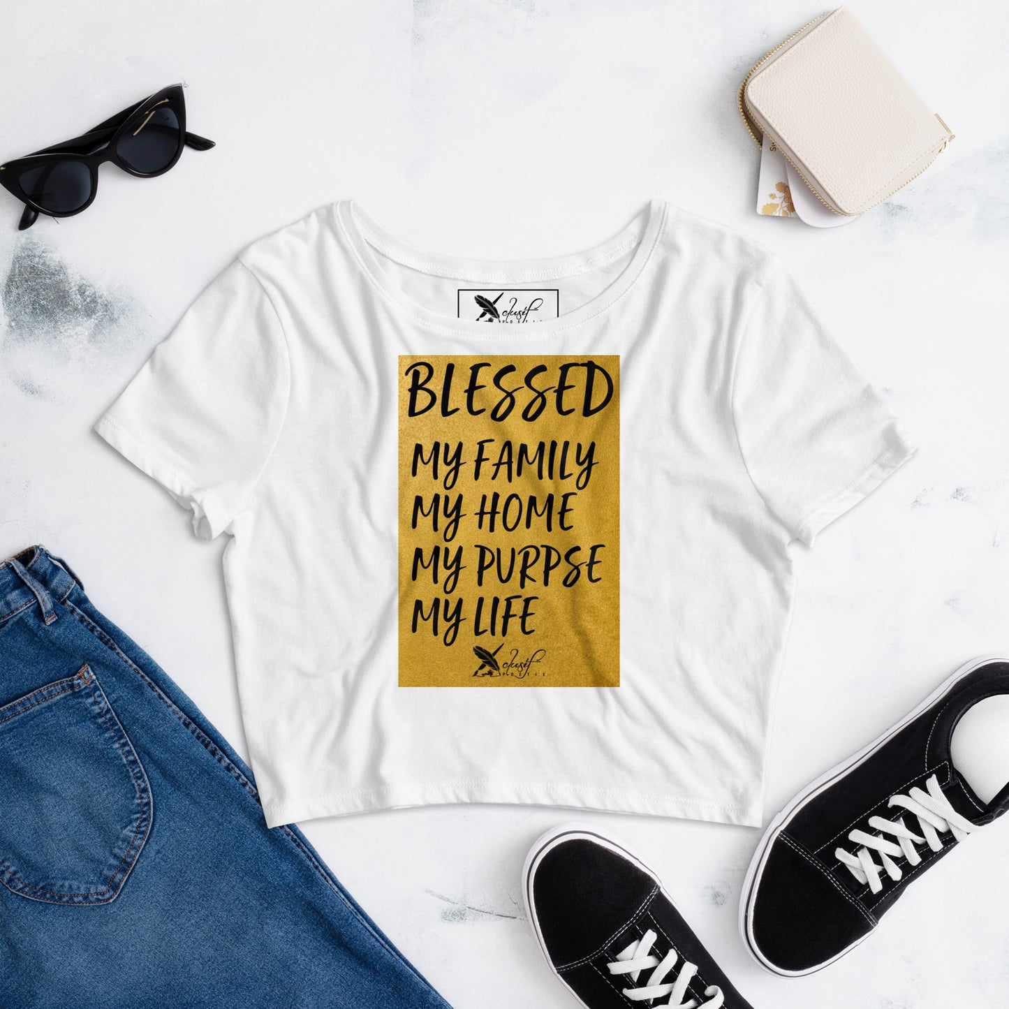 BLESSED BY XCLUSIF POETIX Women’s Crop Tee