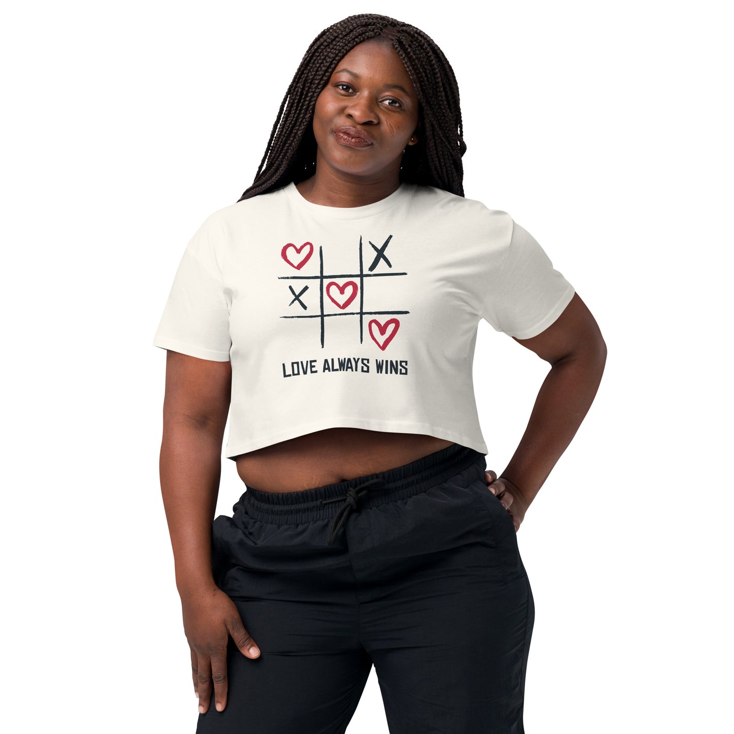 "LOVE ALWAYS WINS" BY XCLUSIF POETIX Women’s crop top