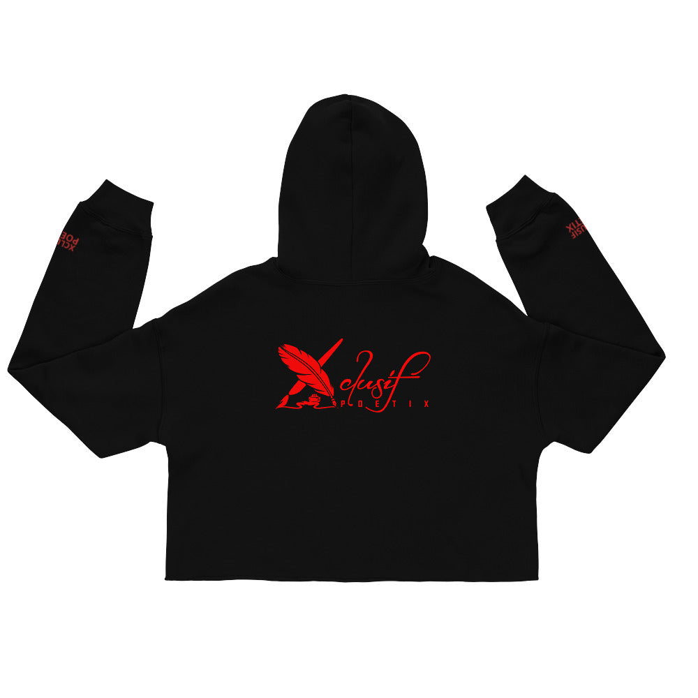 LOVE BY XCLUSIF POETIX Embroidery Crop Hoodie