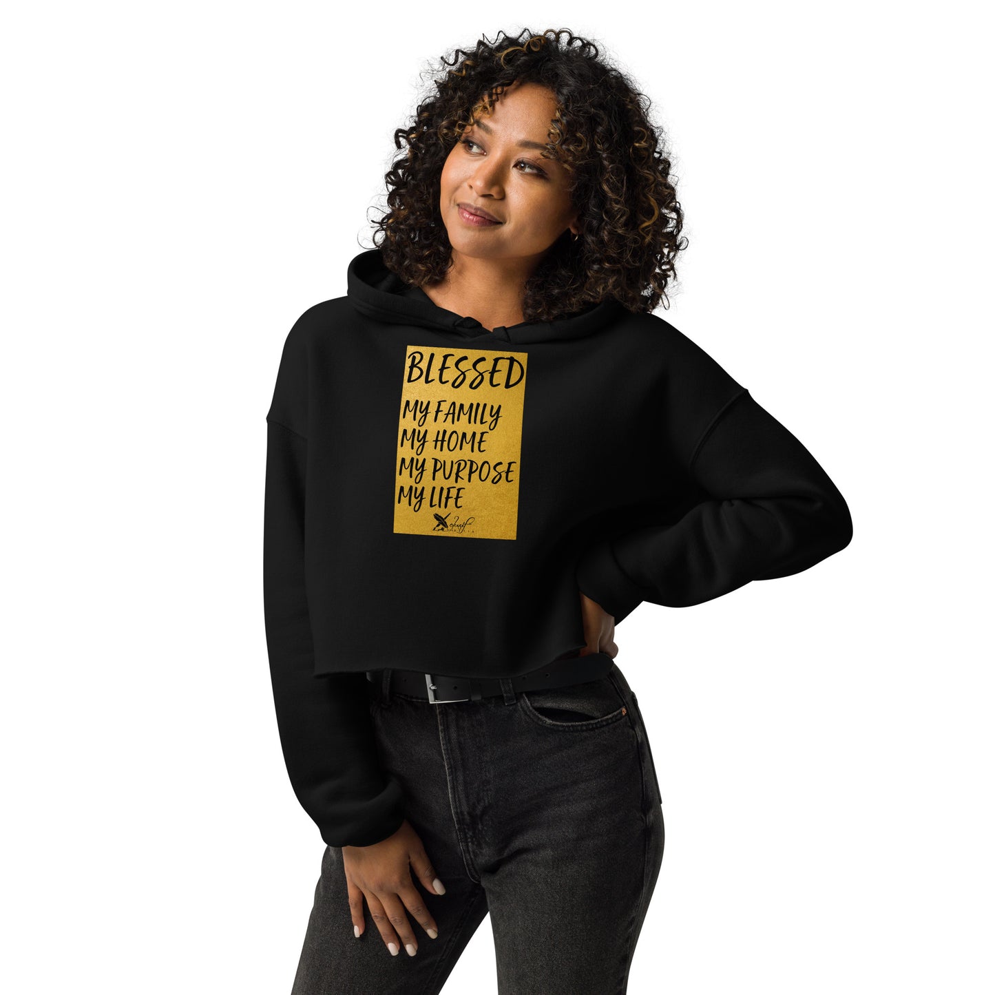 BLESSED BY XCLUSIF POETIX Women's Crop Hoodie