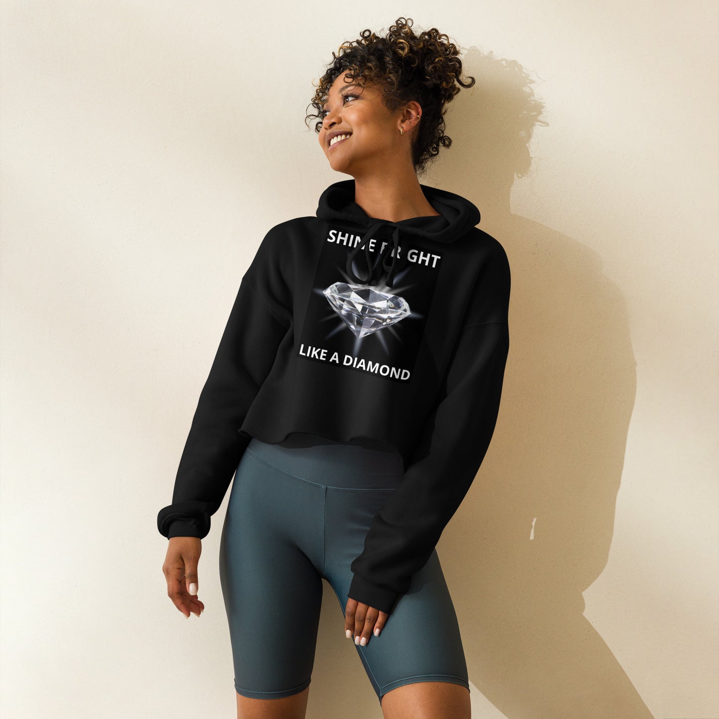 "SHINE BRIGHT LIKE A DIAMOND" BY XCLUSIF POETIX Crop Hoodie