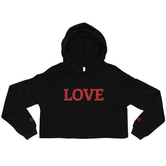 LOVE BY XCLUSIF POETIX Embroidery Crop Hoodie