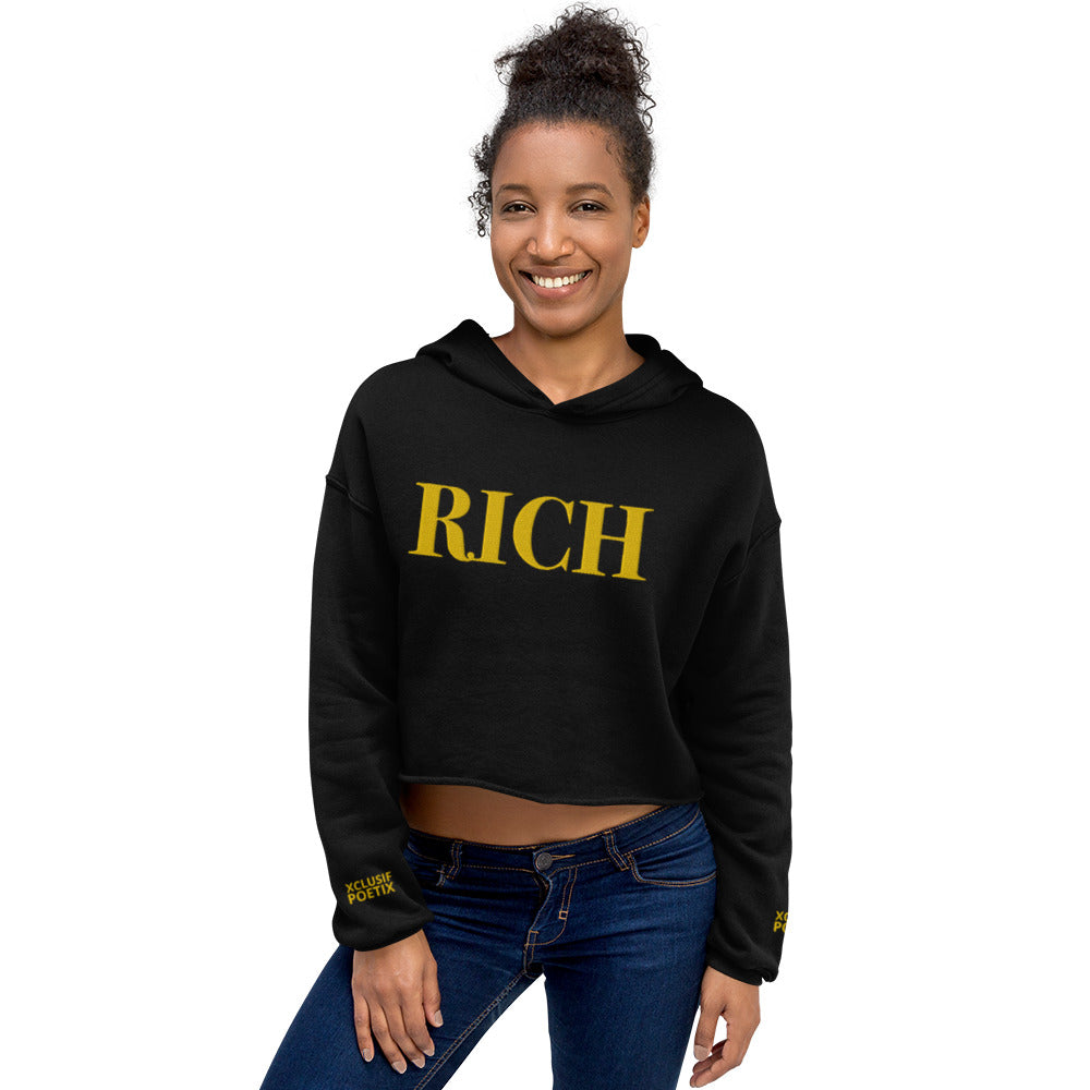 RICH BY XCLUSIF POETIX Embroidery Crop Hoodie