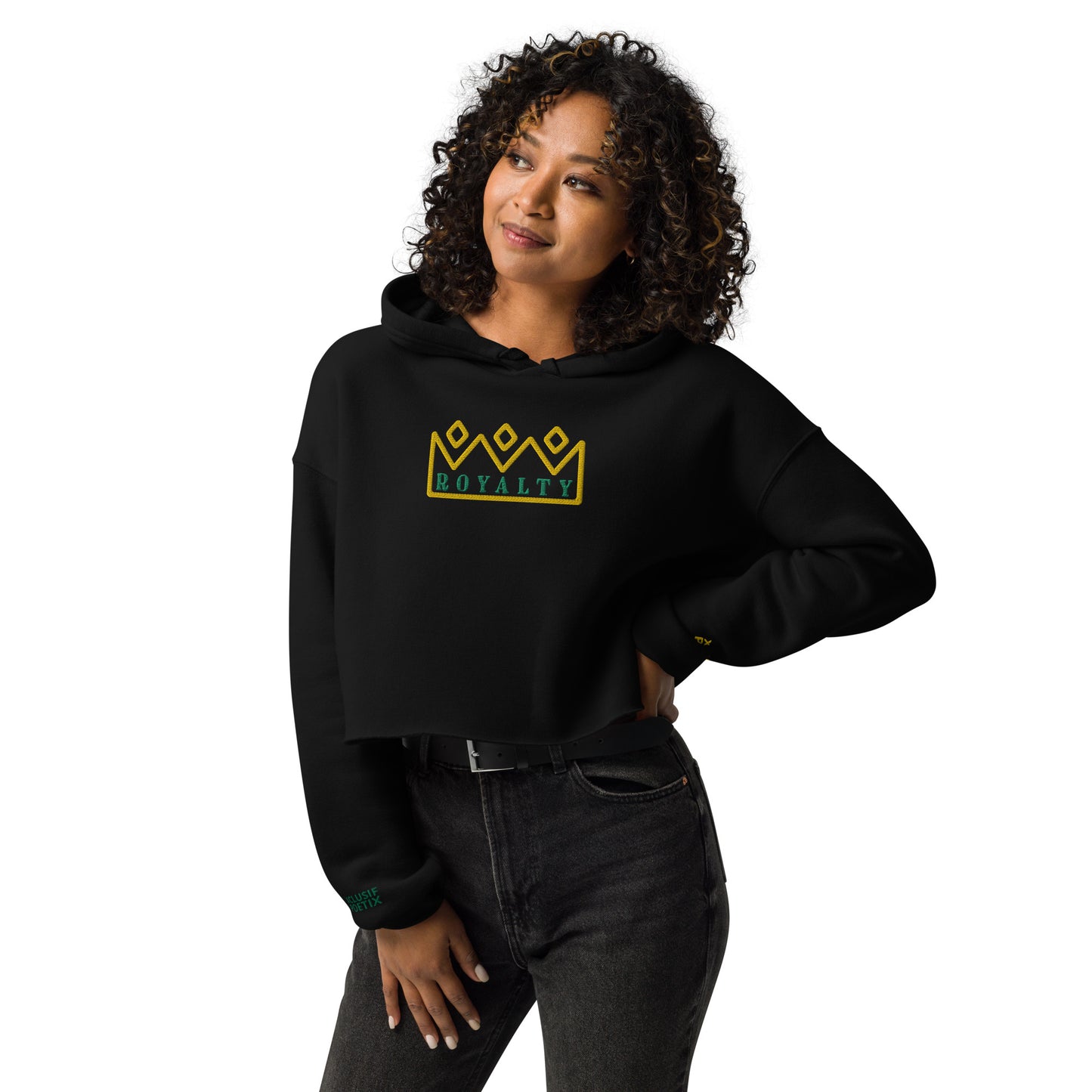 ROYALTY BY XCLUSIF POETIX Embroidery Crop Hoodie