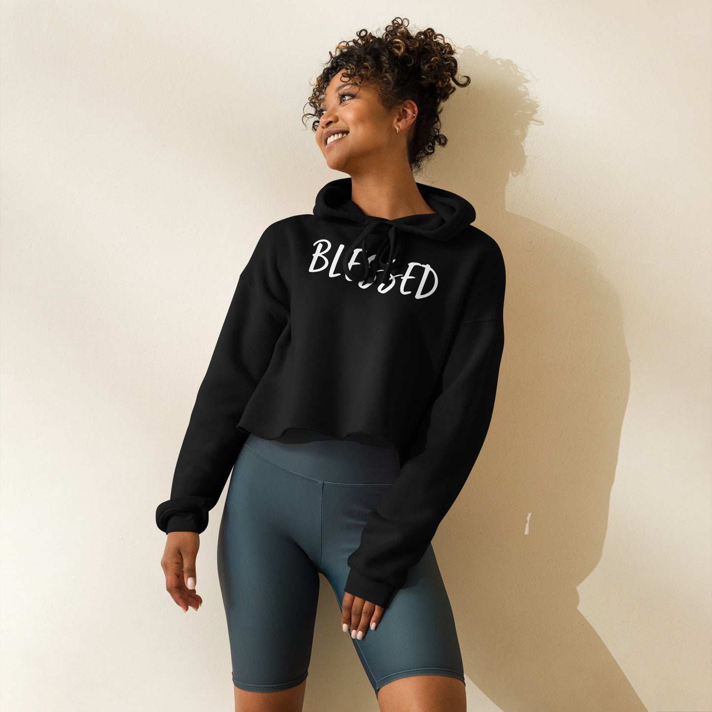 BLESSED BY XCLUSIF POETIX Crop Hoodie